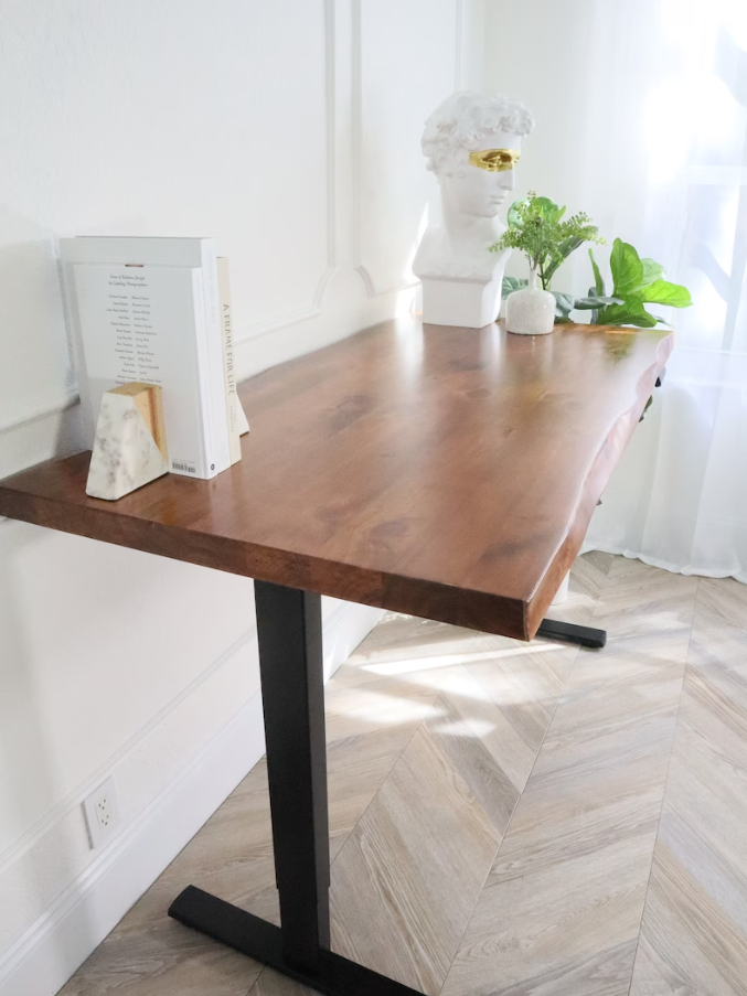 Solid 2" Extra Thick Live Edge Standing Desk