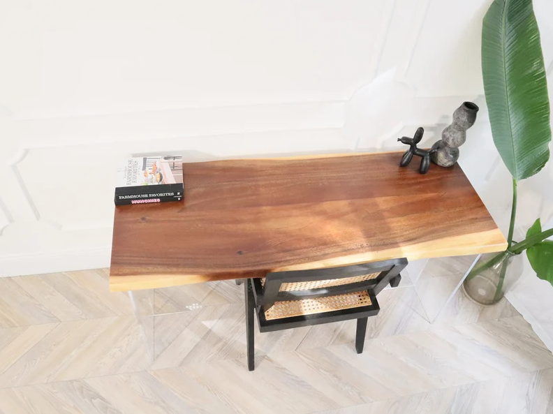 Executive Desk - Modern Desk with Clear Acrylic Legs