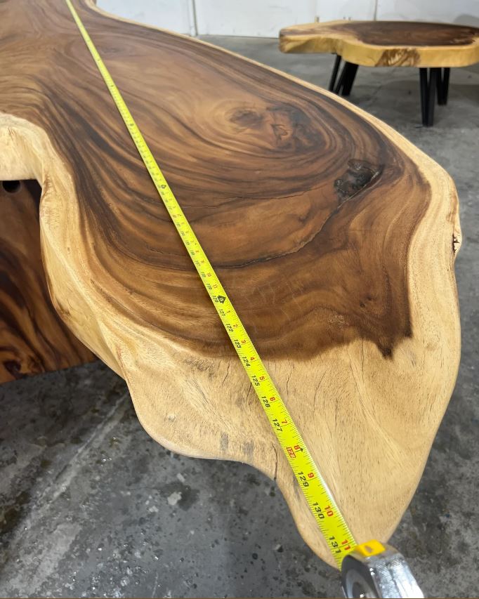 Large Walnut Dining Table - Solid Live Edge Slab Dining Table