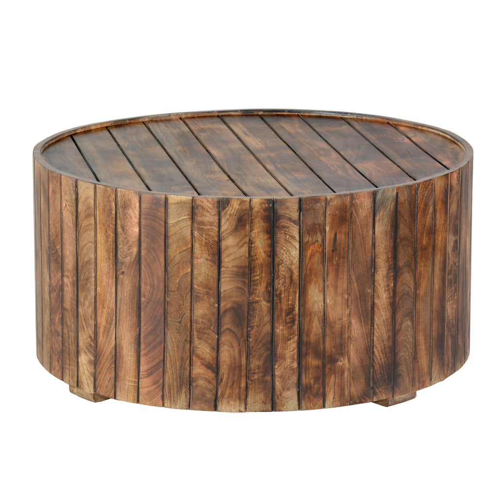 Solid Reclaimed Wood Round Coffee Table