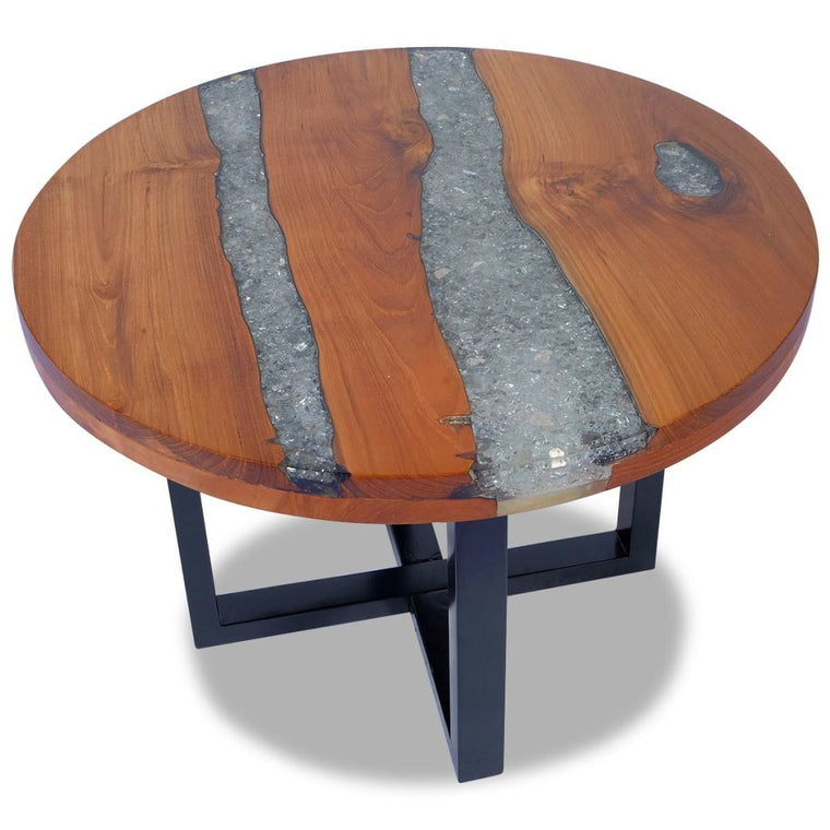 River Coffee Table with Resin and Wood