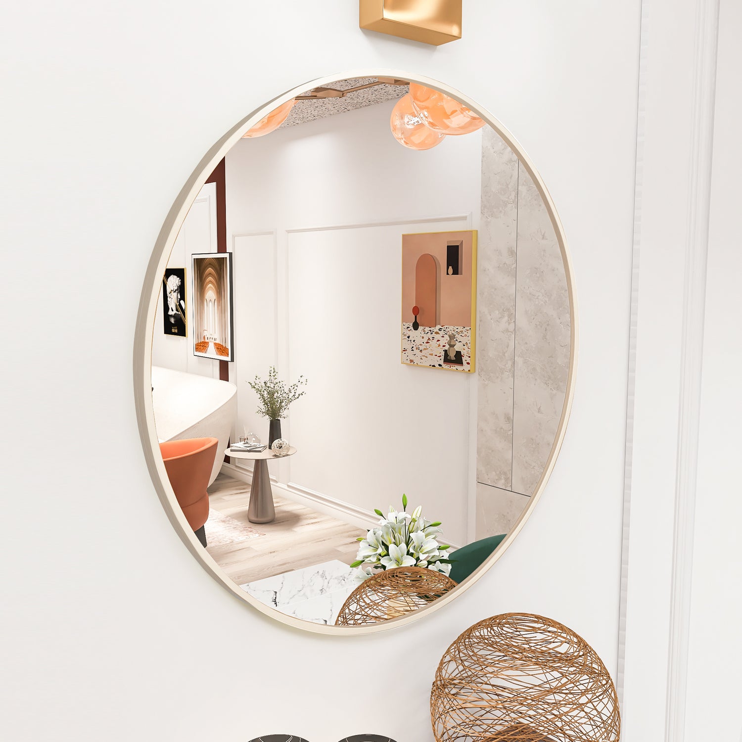 Circle Mirror Wall Stickers Art Self-adhesive Decal Home Living Room Diy  Decorative | Fruugo BH