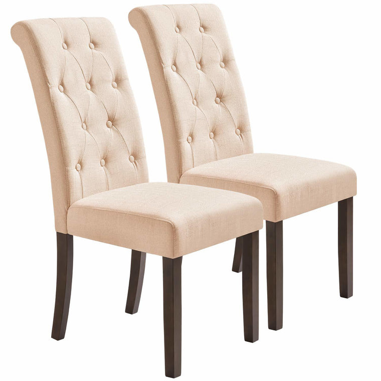 Merax Aristocratic Style Dining Chair Noble and Elegant Solid Wood Tufted Dining Chair Dining Room Set (Set of 2) RT