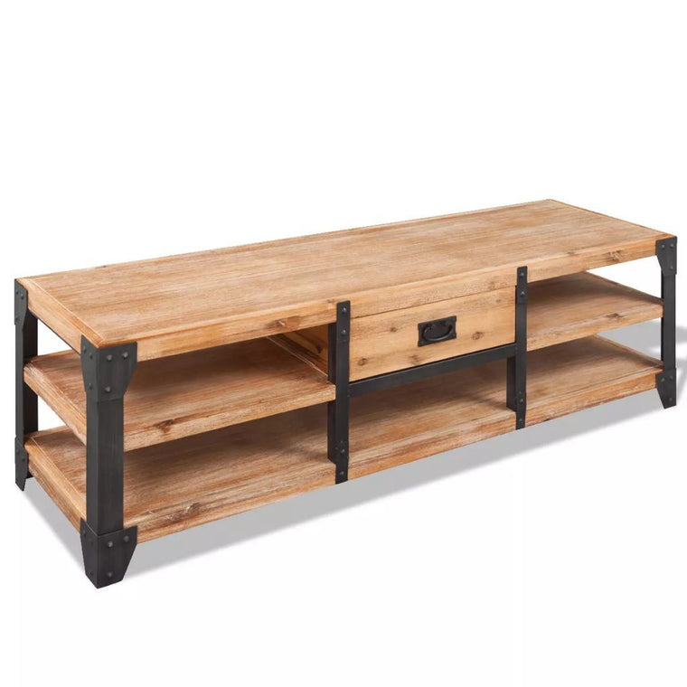 TV Stand Solid Acacia Wood 55.1