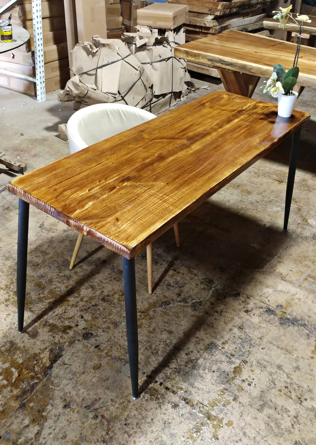 Reclaimed Wood and Steel Desk
