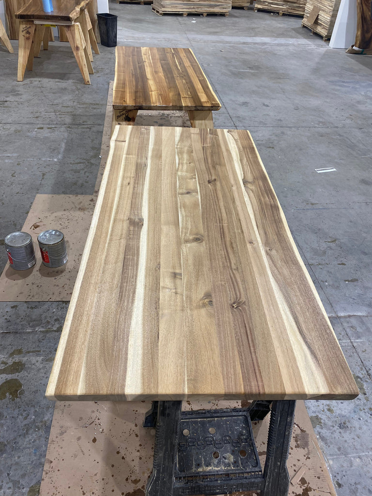 Acacia Wood & Metal Dining Table - Boho Dining Table